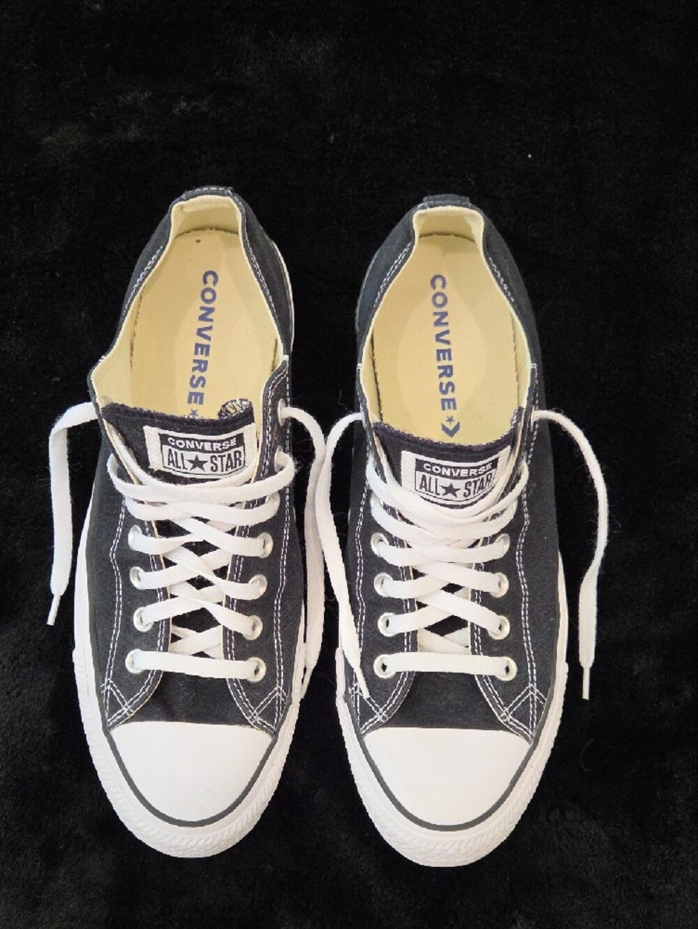 Converse Men's Black Canvas All Star Sneakers - Sz 11 - Picture 2 of 16